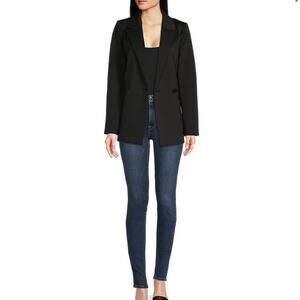 Good American The Boss 2.0 Double Breasted Blazer Black Small New